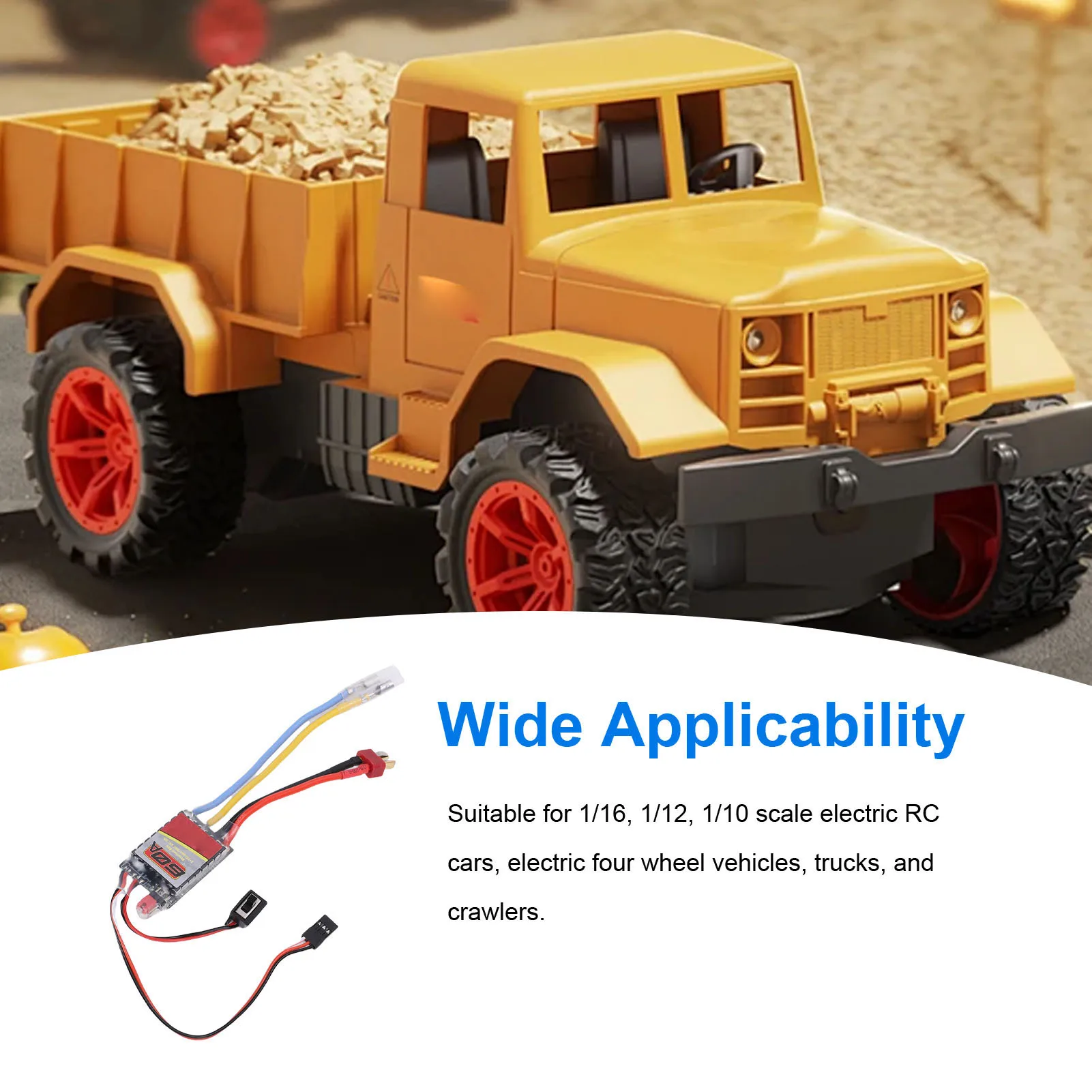 ESC مناسب لـ 540 550 380 370 RC سيارة قارب نحى المحرك 60A وحدة تحكم السرعة الإلكترونية مع T المكونات نحى ESC ESC مع T التوصيل #2