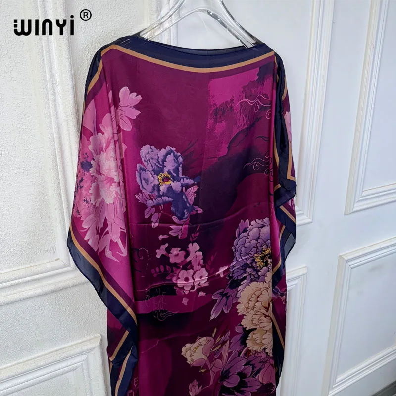 WINYI summer dresses sexy african women free size dress boho print beach wear party dresses Femme kaftan Muslim beach cover ups