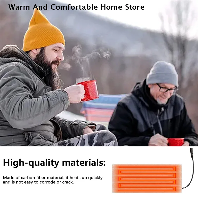 5V USB Warm Paste Pads Fast-Heating Carbon Fiber Heating Pad Safe Heating Warmer Pad For Cloth Vest Jacket Coat Fishing Camping view 3