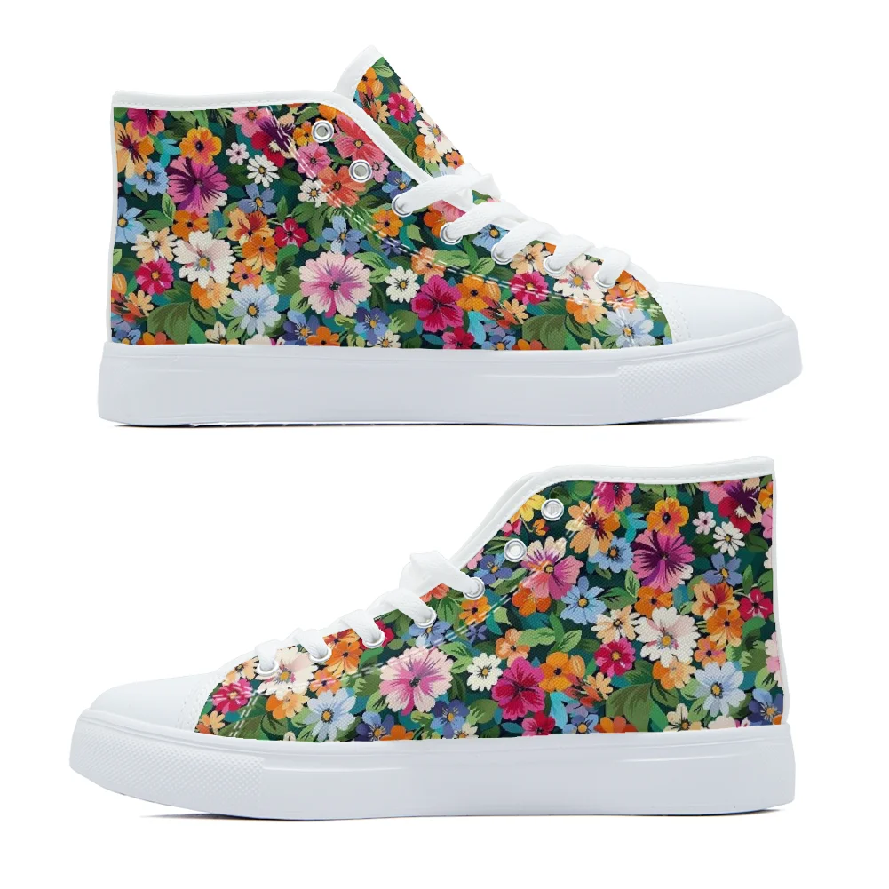 

Bohemian style floral print casual high-top canvas shoes fashion shoes high-quality women's shoes campus sneakers
