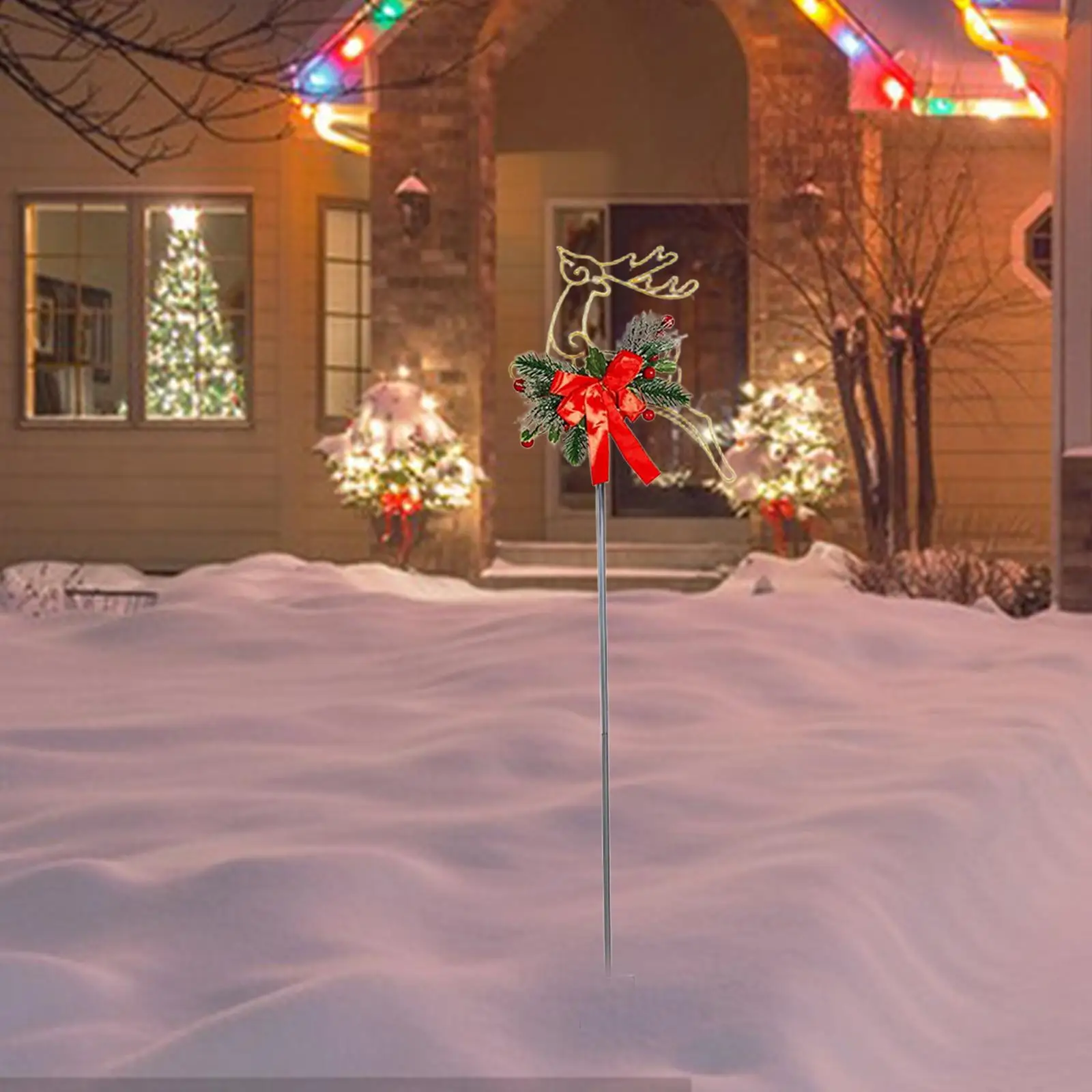 

Christmas Reindeer Stake Lighted Garden Stake 34.25inch Ornament Standing Yard