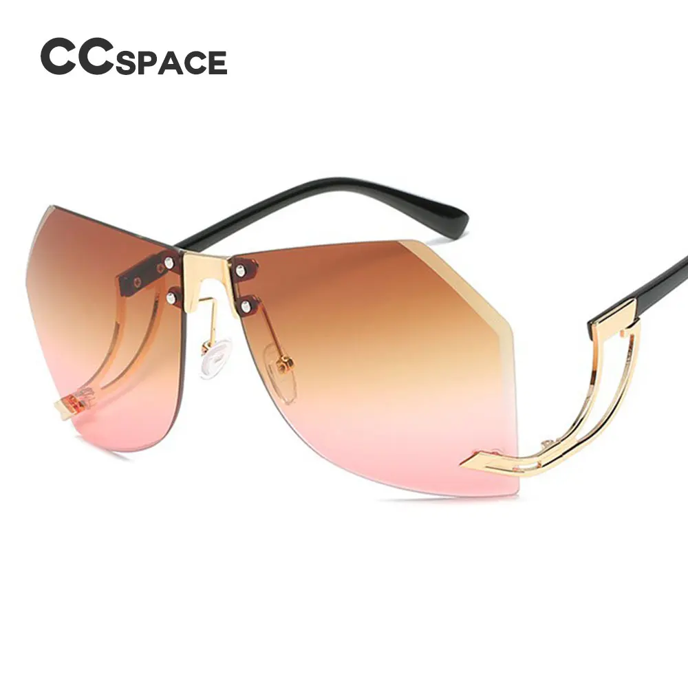 45360 CCSPACE 8 Color 32g Irregular Frameless Sunglasses Women Gradient Alloy Frame Brand Glasses Designer Fashion Female Shades