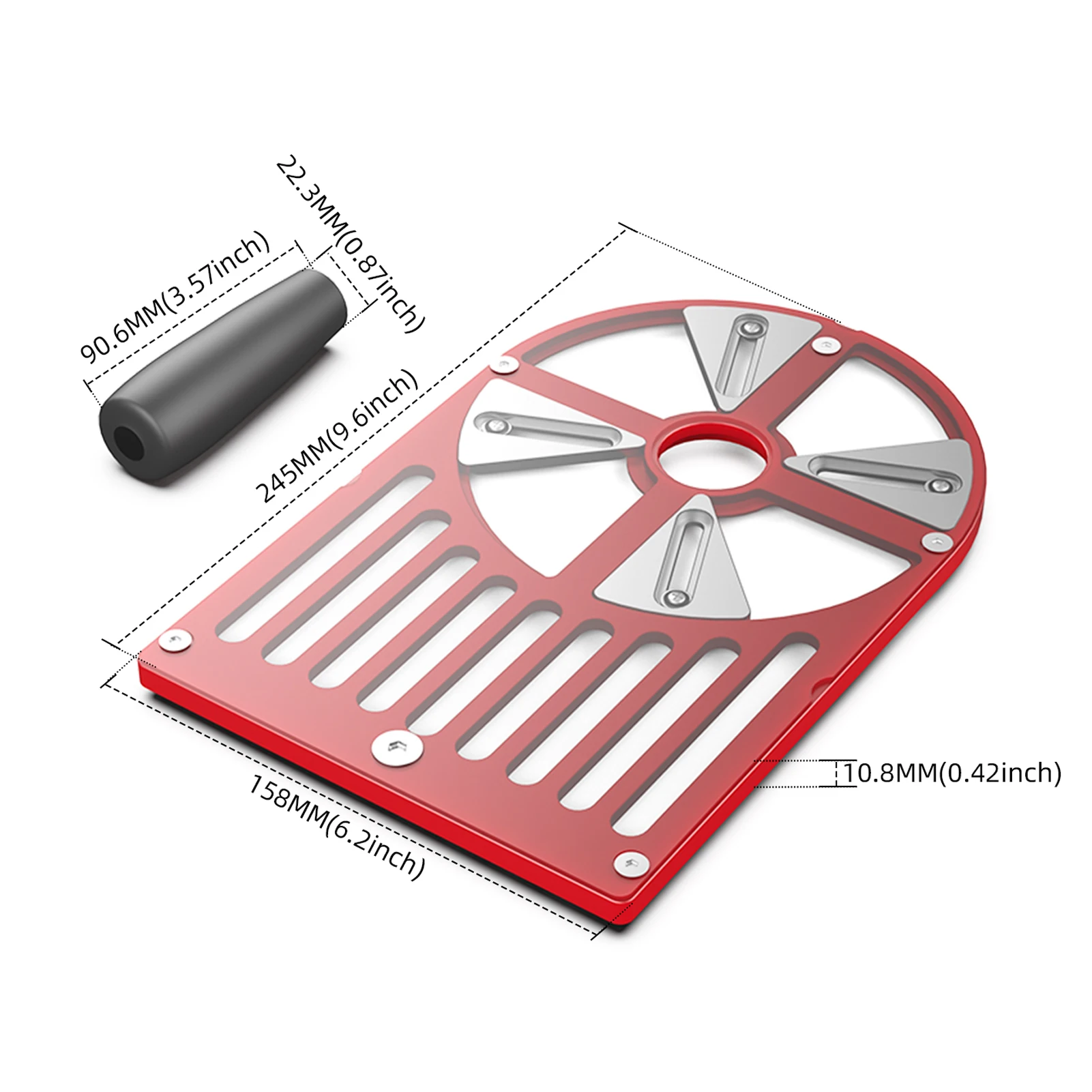 Mesin Pemangkas Pelat Bawah Router Pelat Dasar Alas Meja Kerja Dapat Disesuaikan Aloi Aluminium untuk Pemangkas Diameter 65 Hingga 132Mm