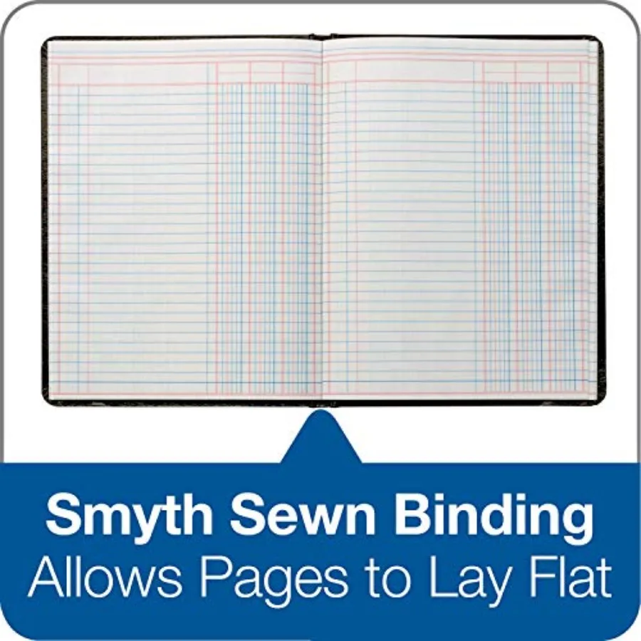 Account Book 7 x 9.25 Inches Black 3Columns 80 Pages for Financial Tracking and Expense Management in Office or Home Use Ideal