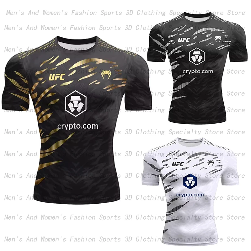 Nuevo traje de boxeo UFC, competición de lucha para hombres y mujeres, camiseta de lucha de manga corta a la moda para deportes extremos, camiseta transpirable para deportes extremos