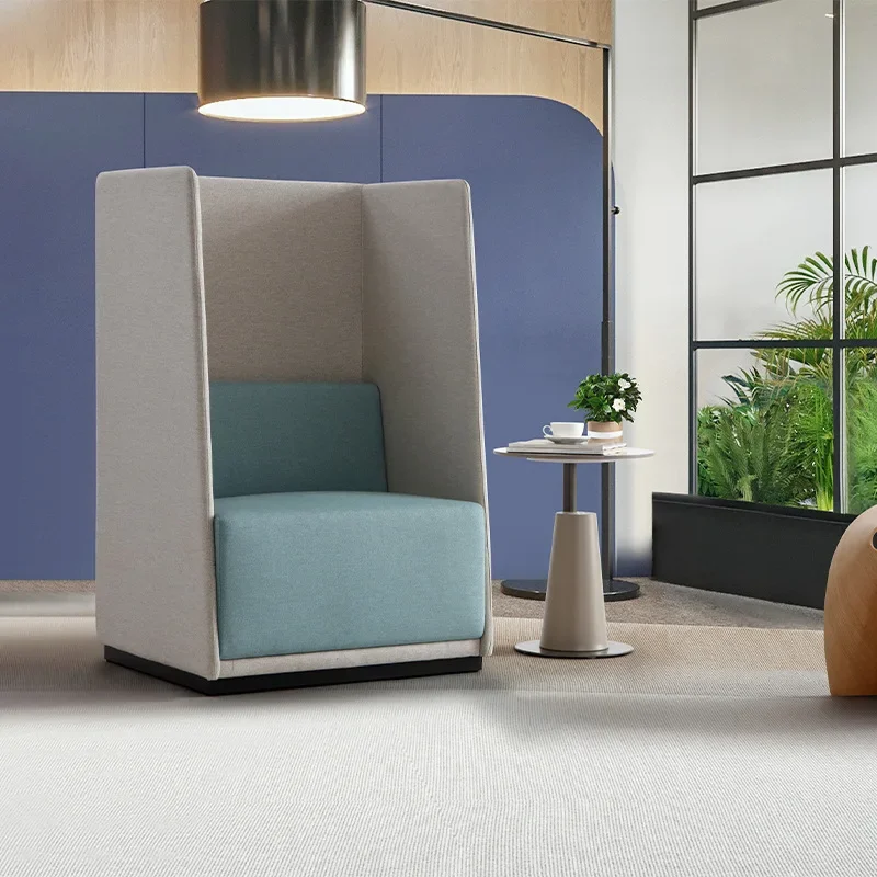 High back card seat sofa Modern simple sitting area Library coffee shop Leisure sofa Negotiate office sofa chair