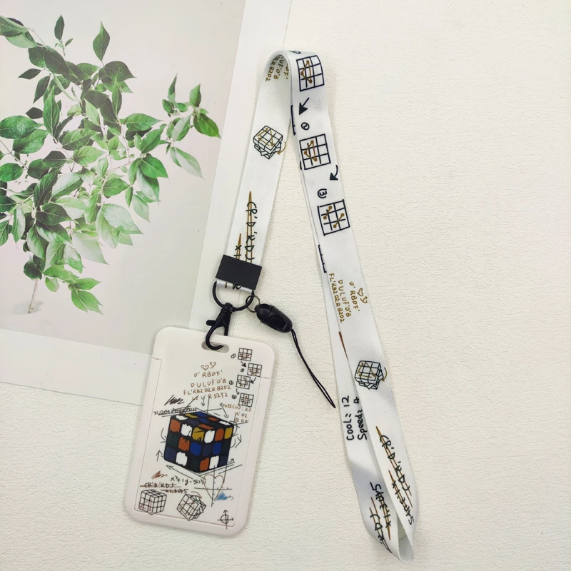 Mathe-Spiel Ausweishalter Lanyards Gleichungs-Türkartenhalter Umhängeband Rubik's Cube Enthusiast Schlüsselanhänger Ausweis – Detail 23