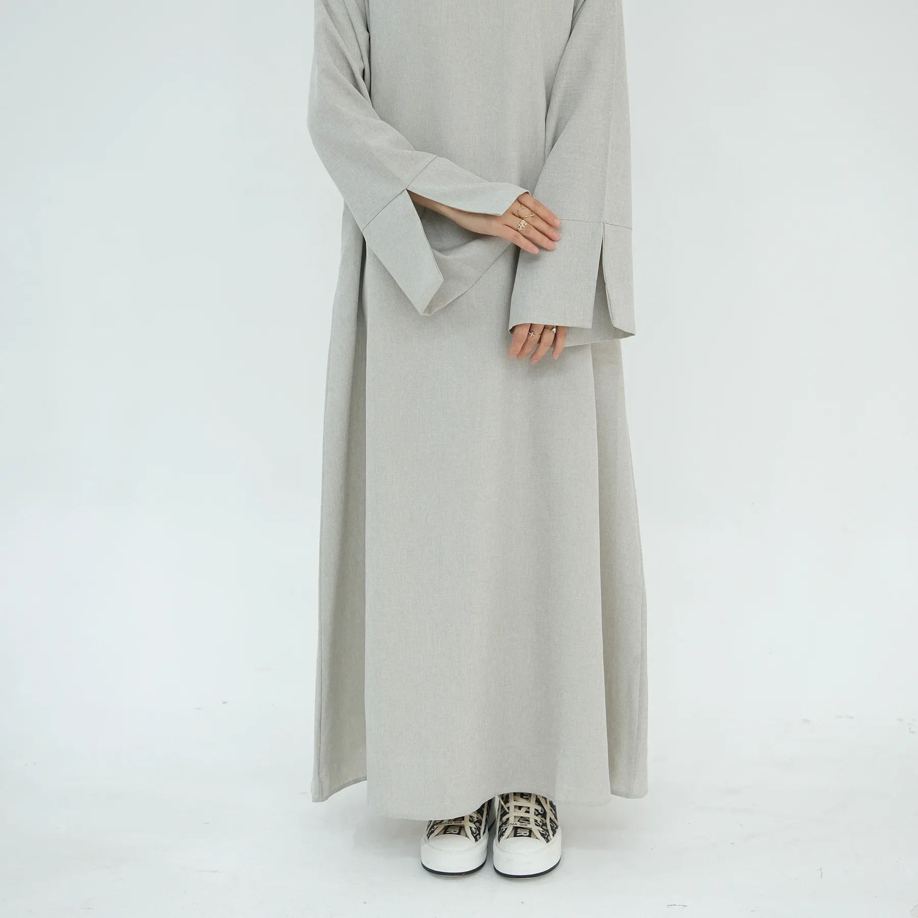 Abaya-Robe longue en coton et lin pour femmes musulmanes, caftan musulman de luxe, Dubaï, Turquie, décontracté, africain, Ramadan, Eid, Islam