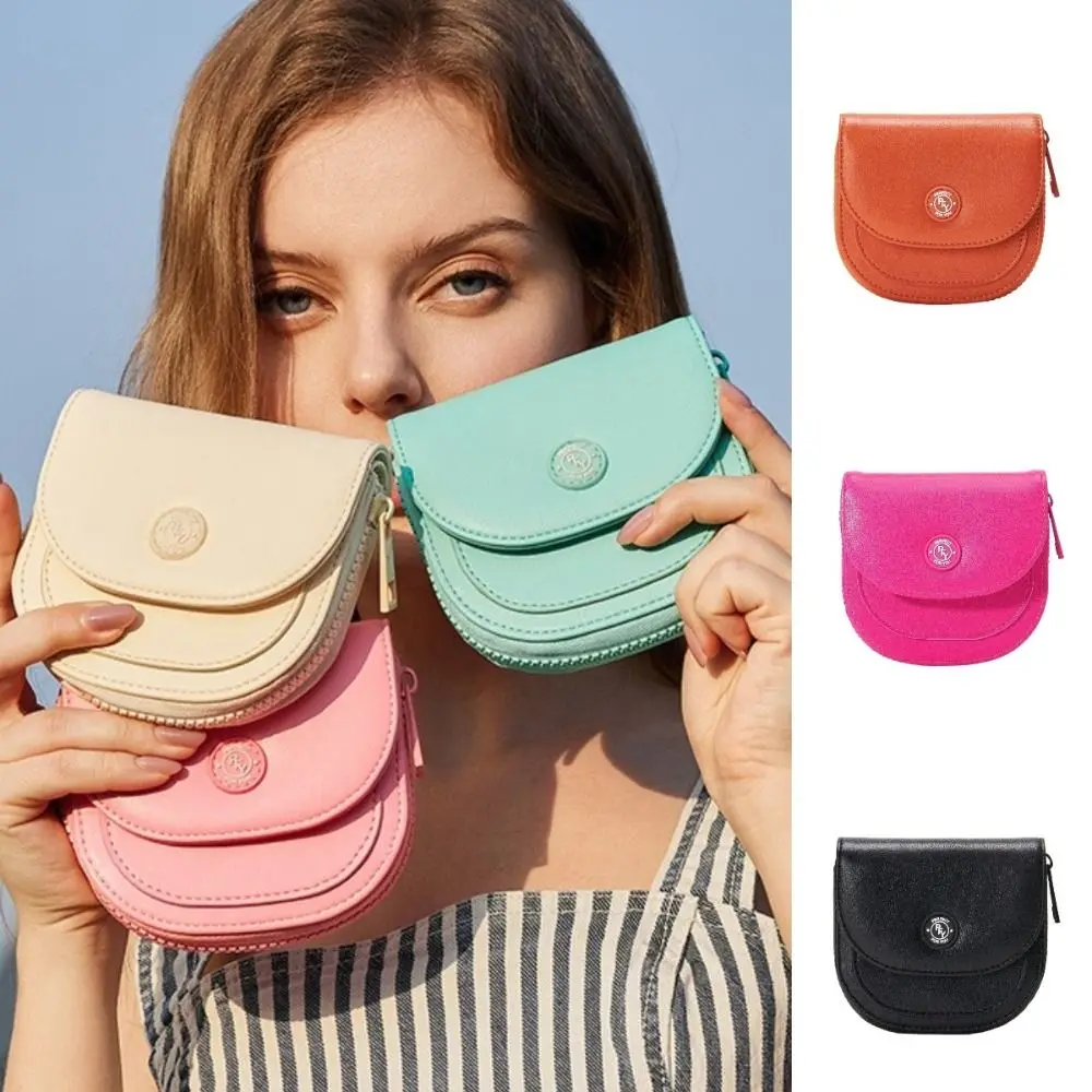 Korean Style PU Leather Coin Bag Solid Color Card Holder Multi-card Coin Wallet Purse Lipstick Earphone Pouch Mini Storage Bag