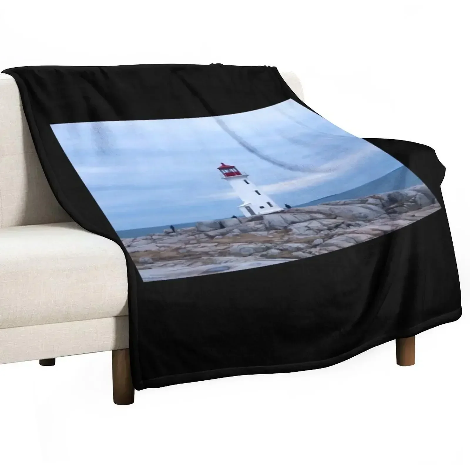 Peggy's Cove Lighthouse in Nova Scotia Throw Blanket Sleeping Bag Kid'S Blankets