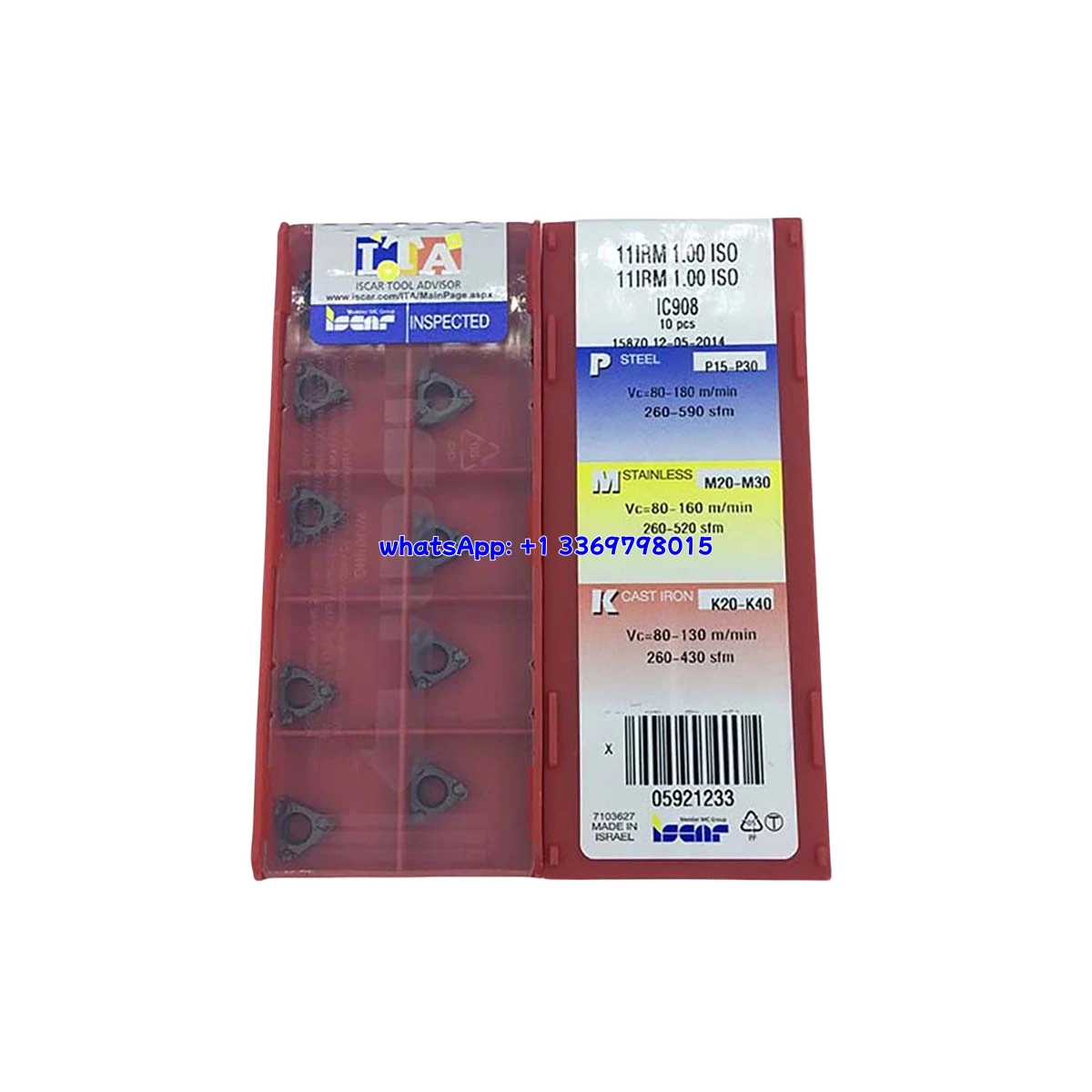100% Original 11ERMA 11IRM 11IR A60 1.0ISO 1.50ISO 18NPTF 2.0ISO AG60 2.00ISO IC908 Thread Insert