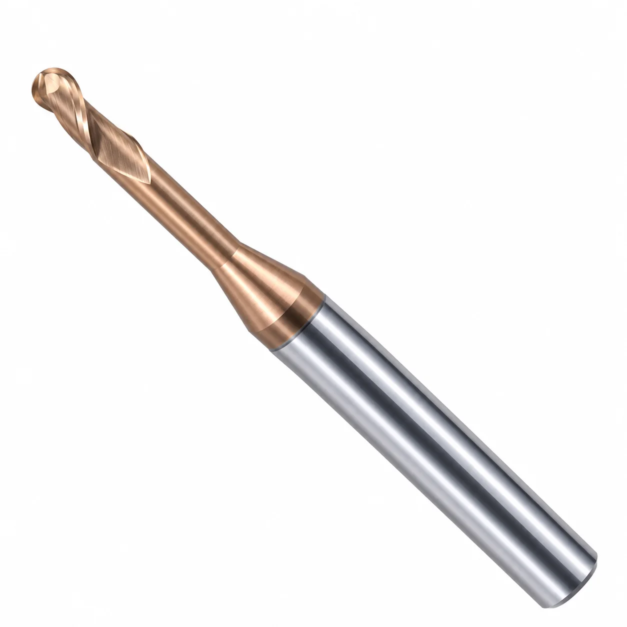 HRC55 2 Flute Ball Nose End Mill Solid Carbide Deep Reach Extended Coated CNC Milling Cutter For Steel Machining