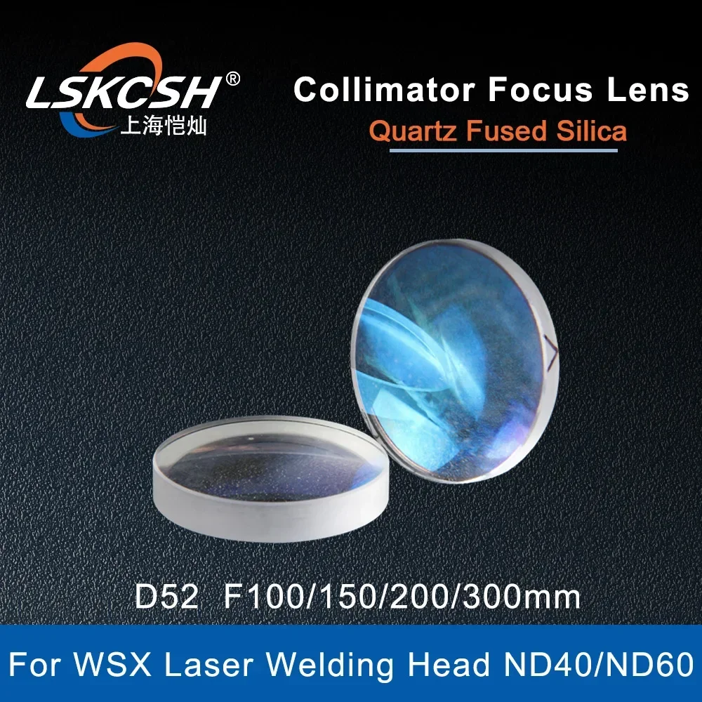  Laser Collimation Welder Focus Lens D52 F100/F150/F200/F300mm For WSX Fiber Laser Welding head ND40/ND60