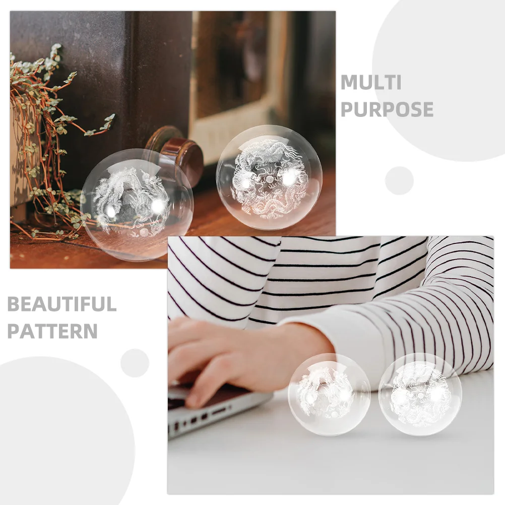 4 Pcs Hand Therapy Balls Chinese Baoding Massage Decorative for Centerpiece Bowls Glass Spheres