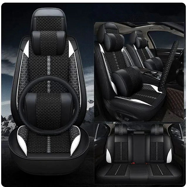 Full set car seat covers + Steering wheel cover for KIA Sportage 2025-2015 Top quality durable seat case breathable seat cushion