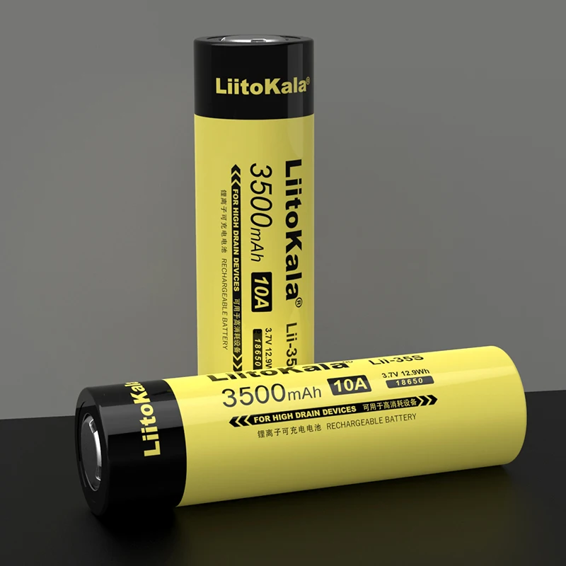 LiitoKala Lii-35S 18650 3.7V Li-ion 3500mAh 10A discharge Power battery For Strong Flashlight Batteries