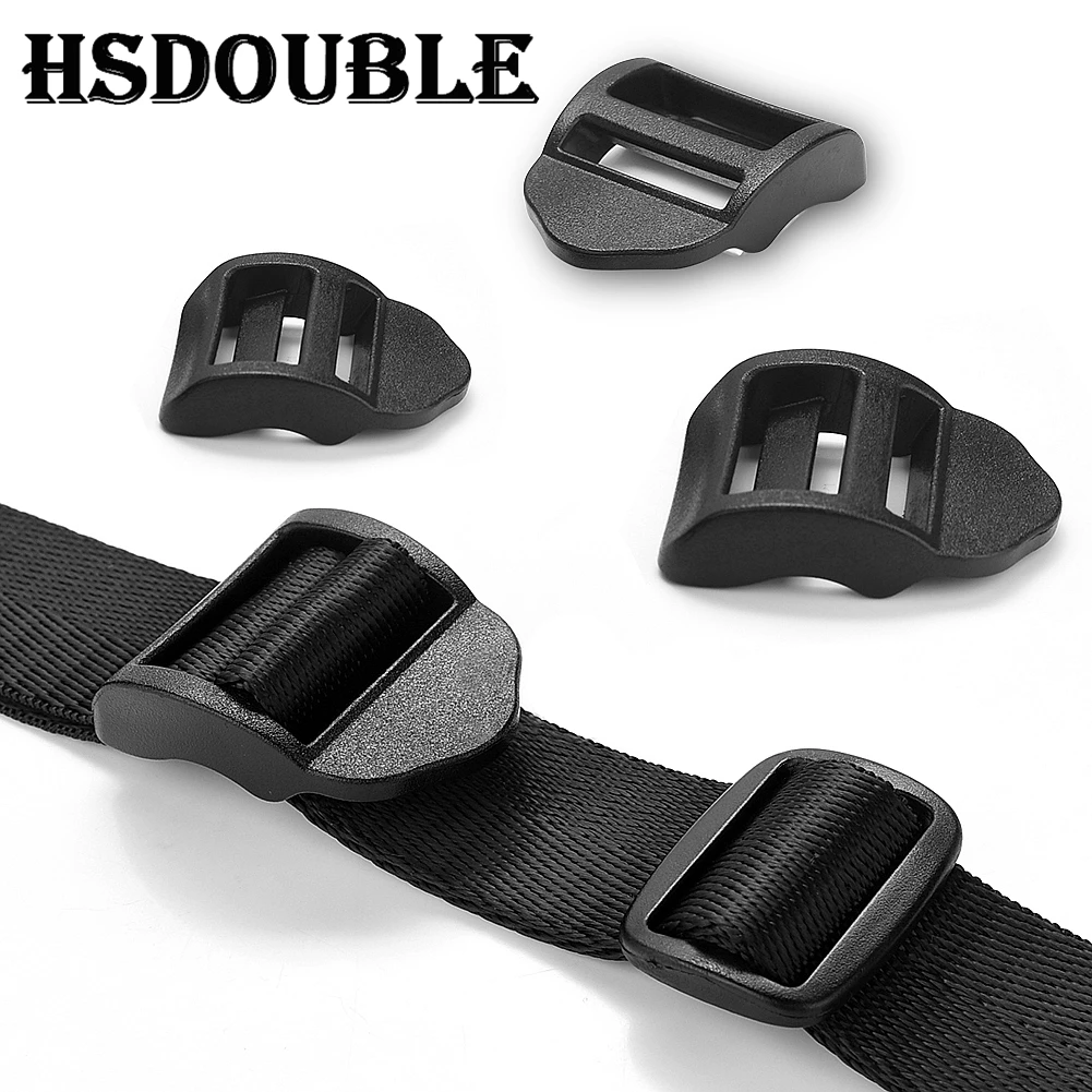 5 Pcs/Pack Black Ladder Lock/Tri-Glide Slider Plastic Buckles For Backpack Straps Webbing 20-38mm