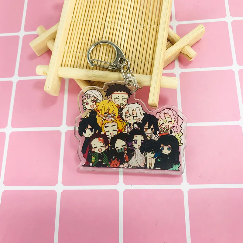 

Anime Demon Slayer Character Keychain Kawaii Agatsuma Zenitsu Rengoku Kyoujurou Tokitou Muichirou Pendant Key Chain Accessories