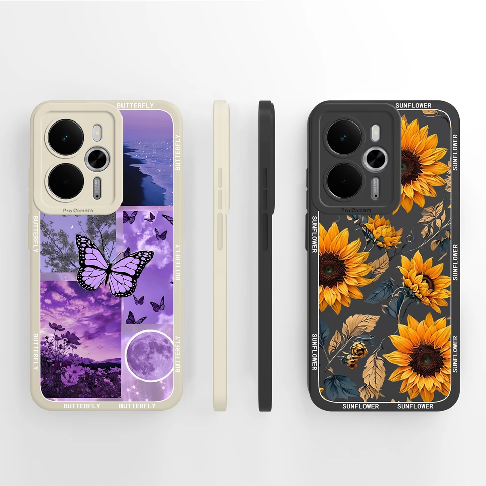 Funda para Realme 14 T 5G diseño de mariposa carcasa de teléfono protección de cámara Funda trasera de silicona líquida suave para Realme14T Funda Capa