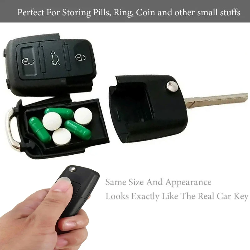 Creative Portable Storage Fake Car Key Hidden Secret Stash Box Safe Compartment Container Outdoor Travel Camp Mezzanine Storage