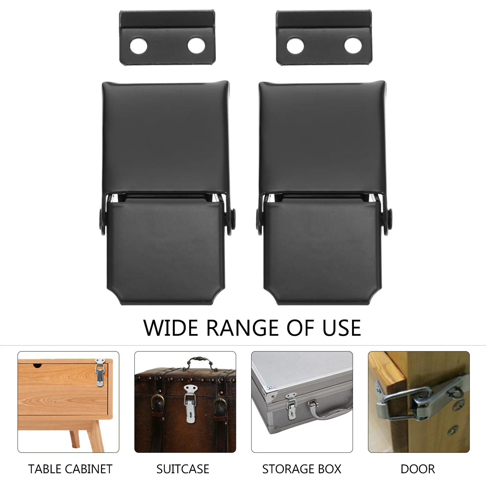 

2Pcs Long Lasting Stainless Steel Hasp Buckle Toggle Latch for Various Box Applications Black Loaded Hasp Storage Box Buckle