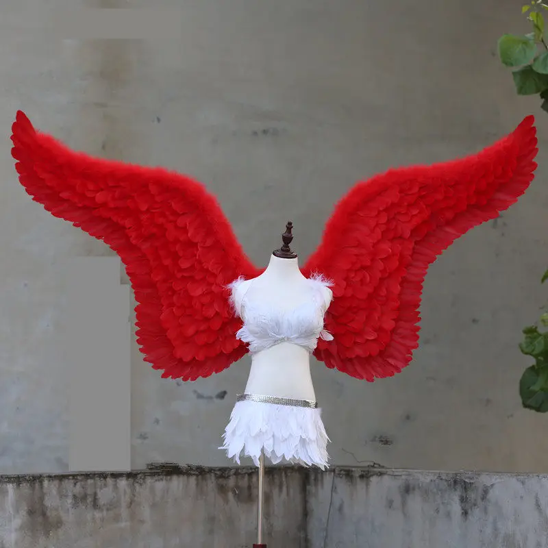 Adult Feather Angel Wings Real Feathers with Adjustable Straps Adult Size