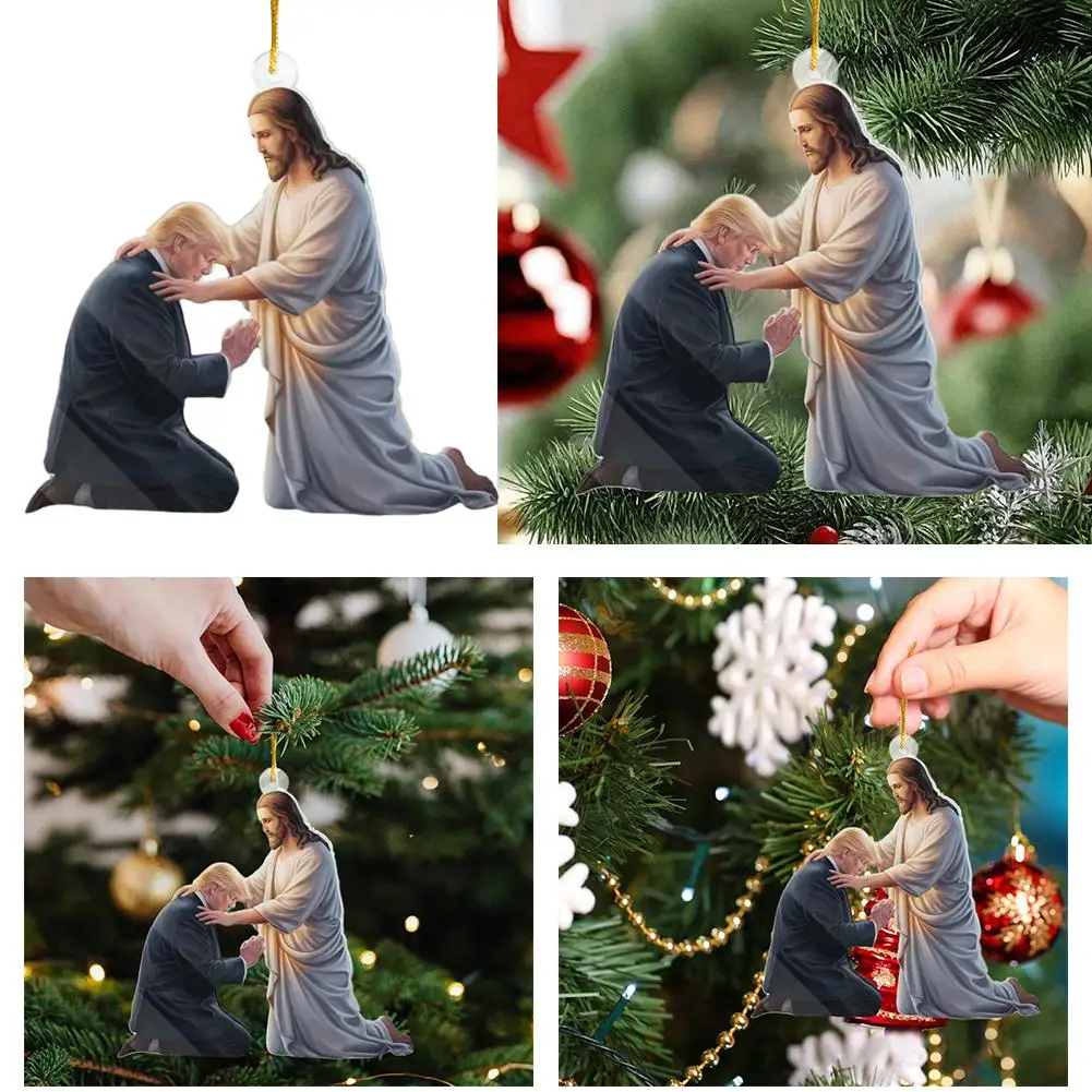 For Jesus Christ And US Election Christmas Ornament Acrylic Decor Home O0R6