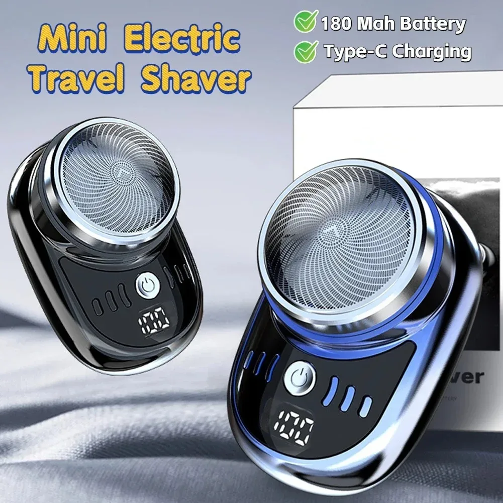 1PCS Portable Mini Electric Travel Shaver For Men Cordless USB Charging Pocket Size Painless Beard Trimmer Face Razor