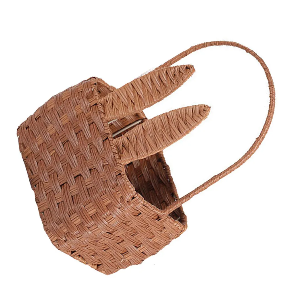 

1Pcs Rabbit Woven Storage Basket Portable Picnic Organizer Food Storage Container Case Sundries Basket Organizer Case