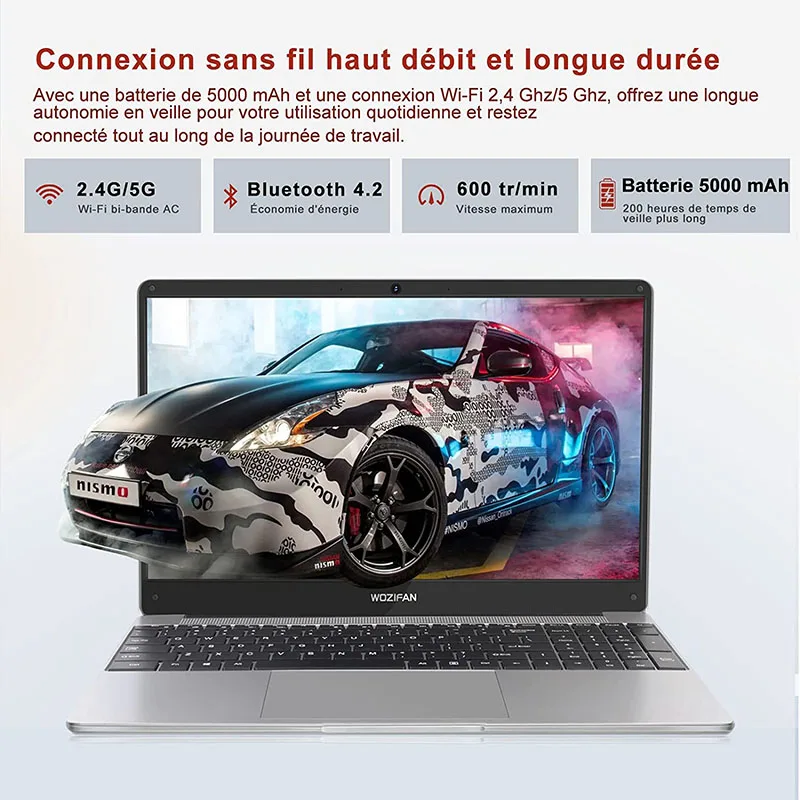 Aocwei Laptop 15.6 "Intel Celeron J4105 Draadloze Muis 4 Core 6Gb Ram 128Gb Ssd Windows Laptop 1080 Fhd Screen Laptop Grijs