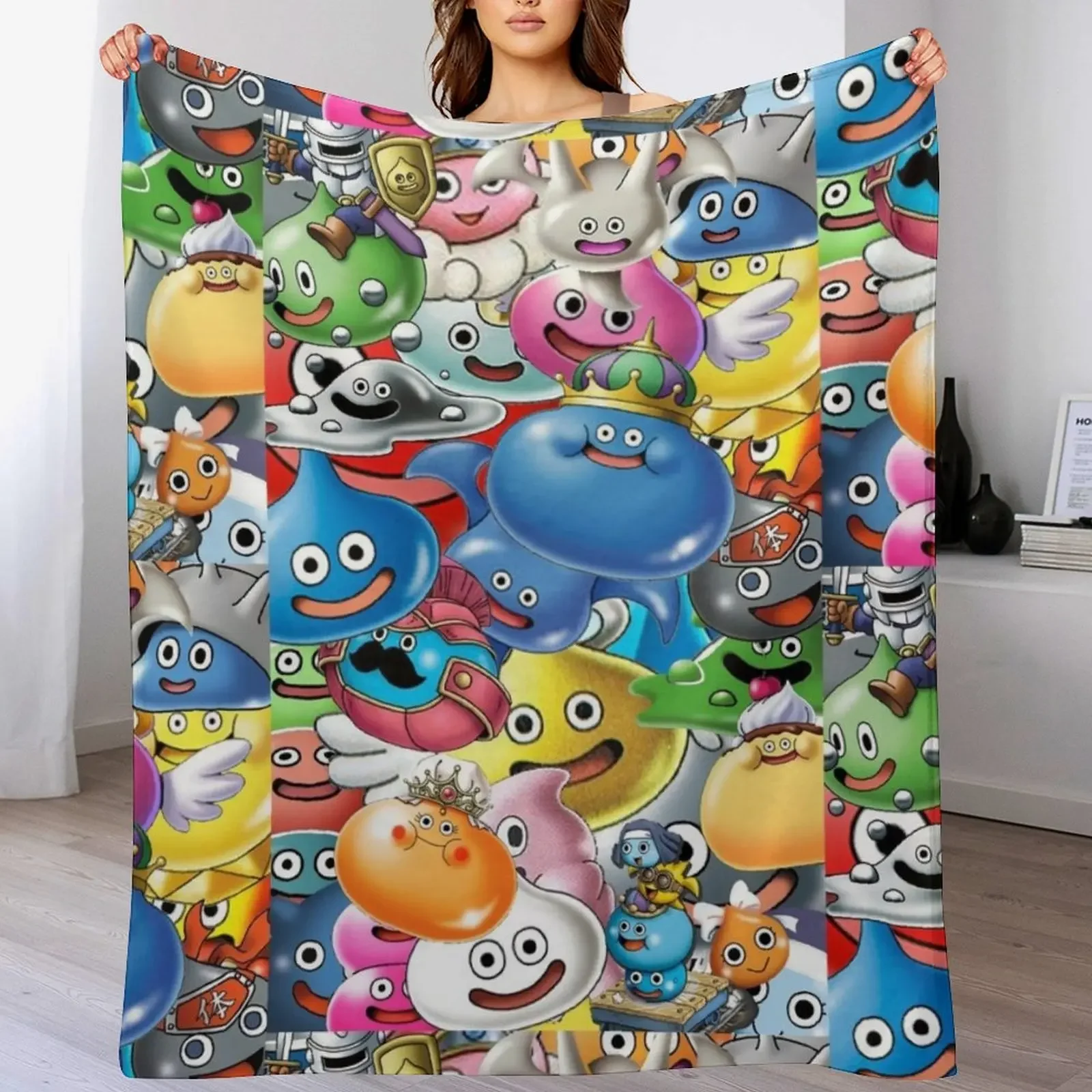 

Dragon Quest Slimes Throw Blanket Blankets For Bed Moving Blankets