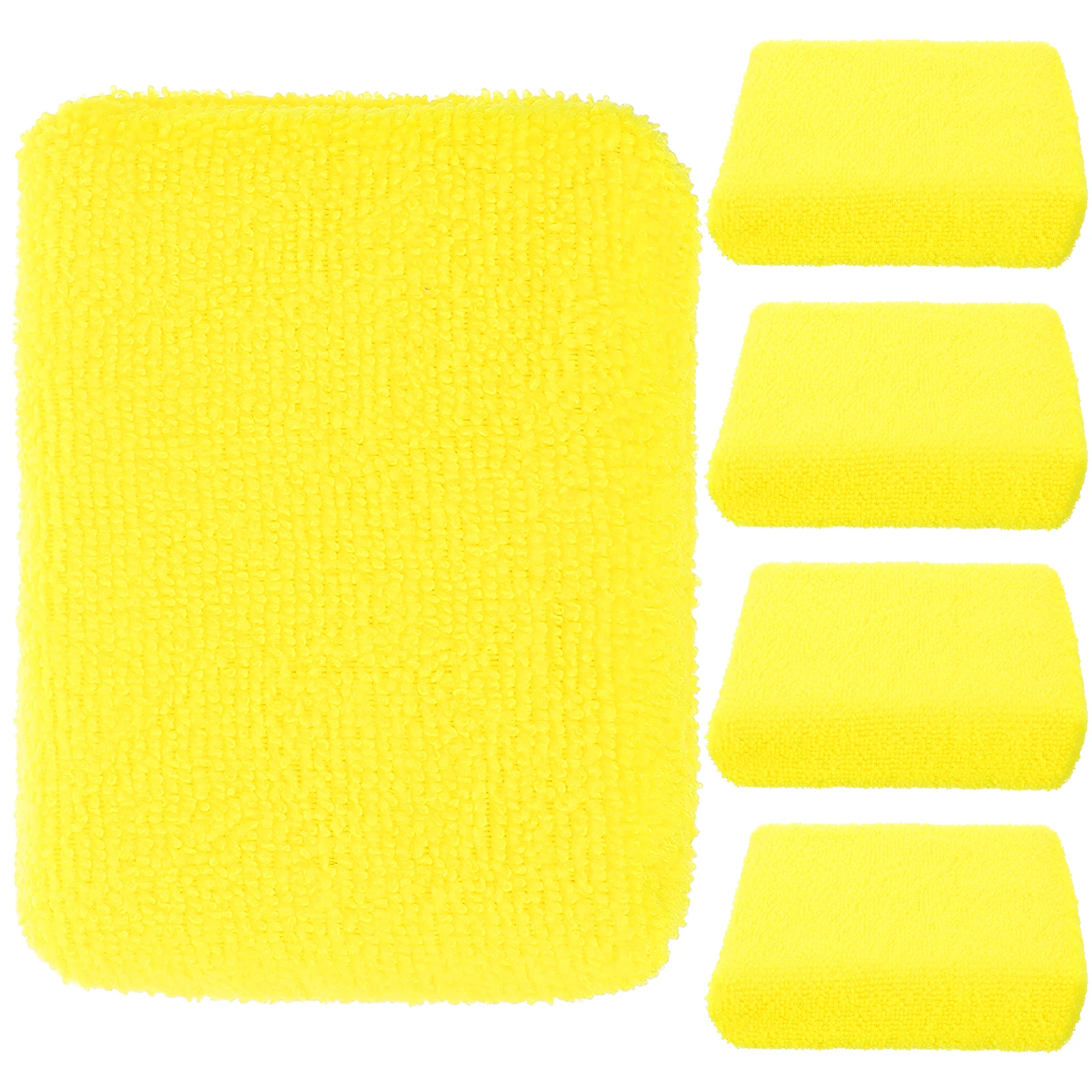 

5 Pcs Clean Waxing Sponge Auto Buffing Pads Car Applicator Wheels Polish Yellow