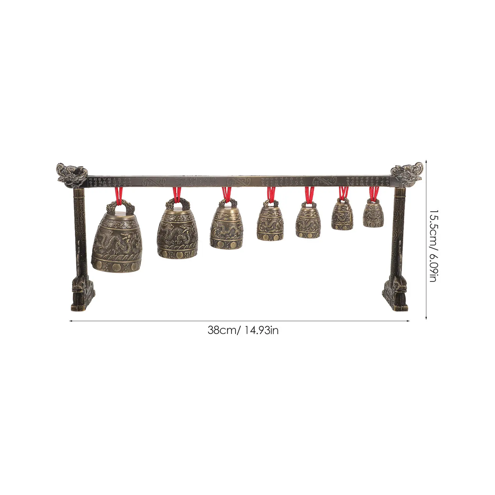 Chinese Bronze-Style Zinc Alloy Bell Chime Instrument for Focus Rhythm Hand-Eye Coordination Home Office Decoration
