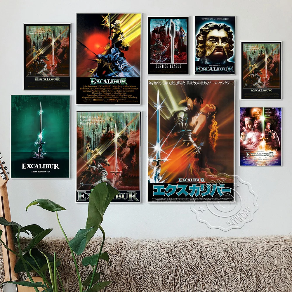 

Excalibur Classic Movie Canvas Painting Retro Film Prints Pictures Wall Art Vintage Poster Room Home Decor