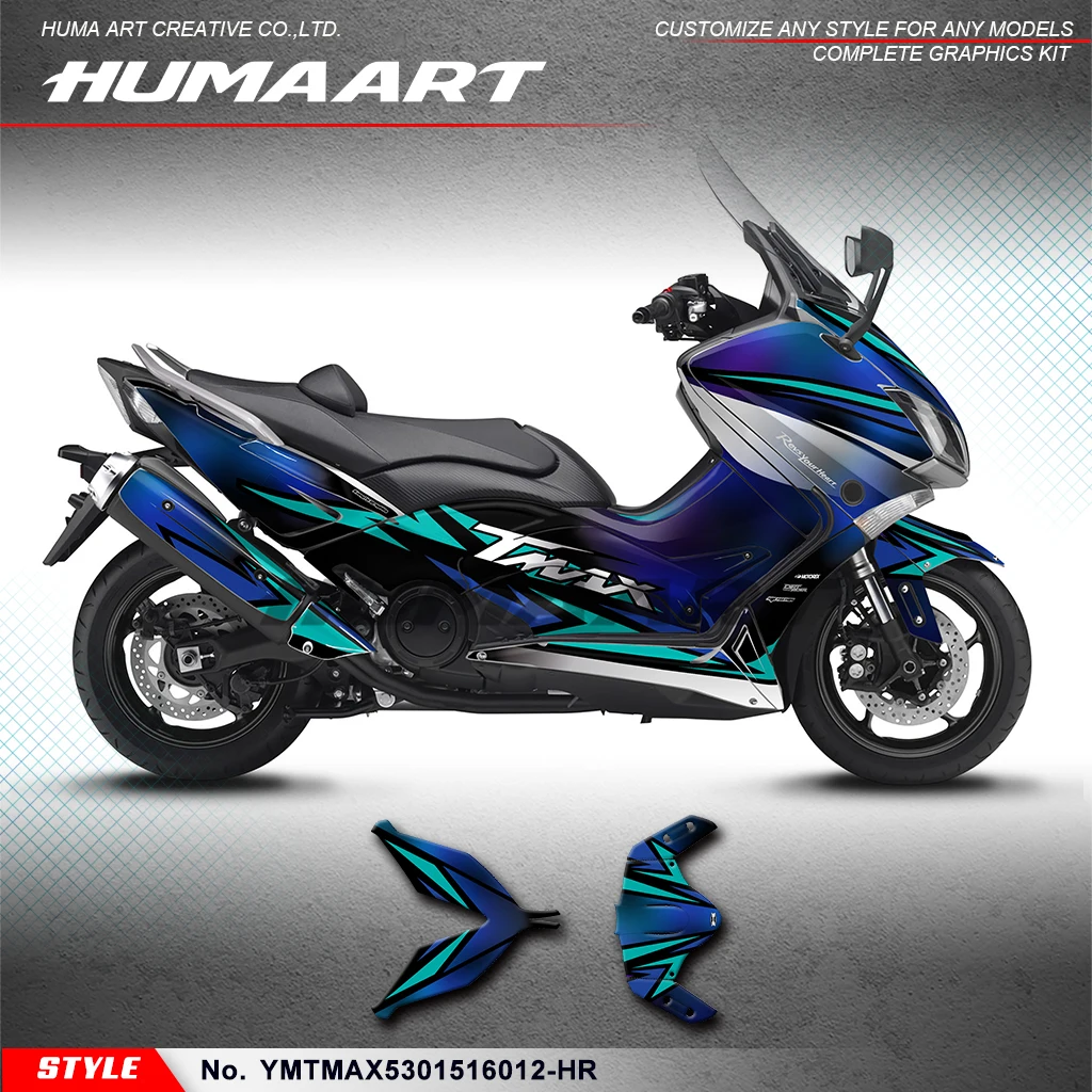 HUMAART Adhesive Sticker Wrap Design Kit for Yamaha TMAX 530 2015-2016, YMTMAX5301516012-HR