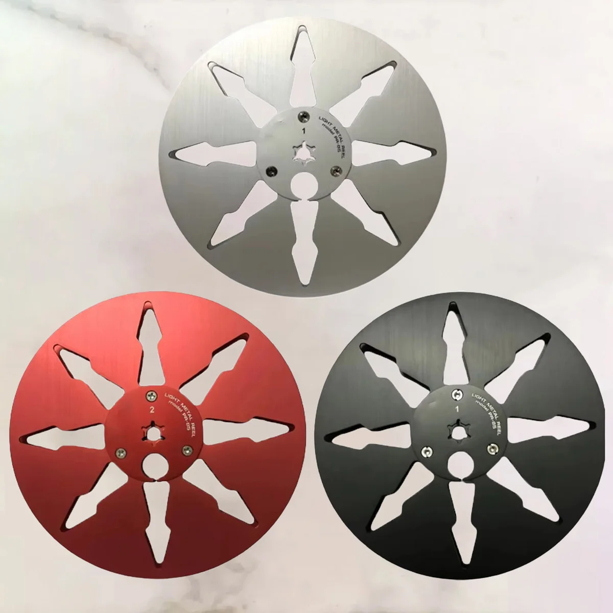 Carrete abierto de 8 agujeros de 7 "x 1/4", cinta de carrete, carrete de cinta de recogida vacío de aluminio para Pioneer RT-707 909 PR-85 para grabadoras de cinta