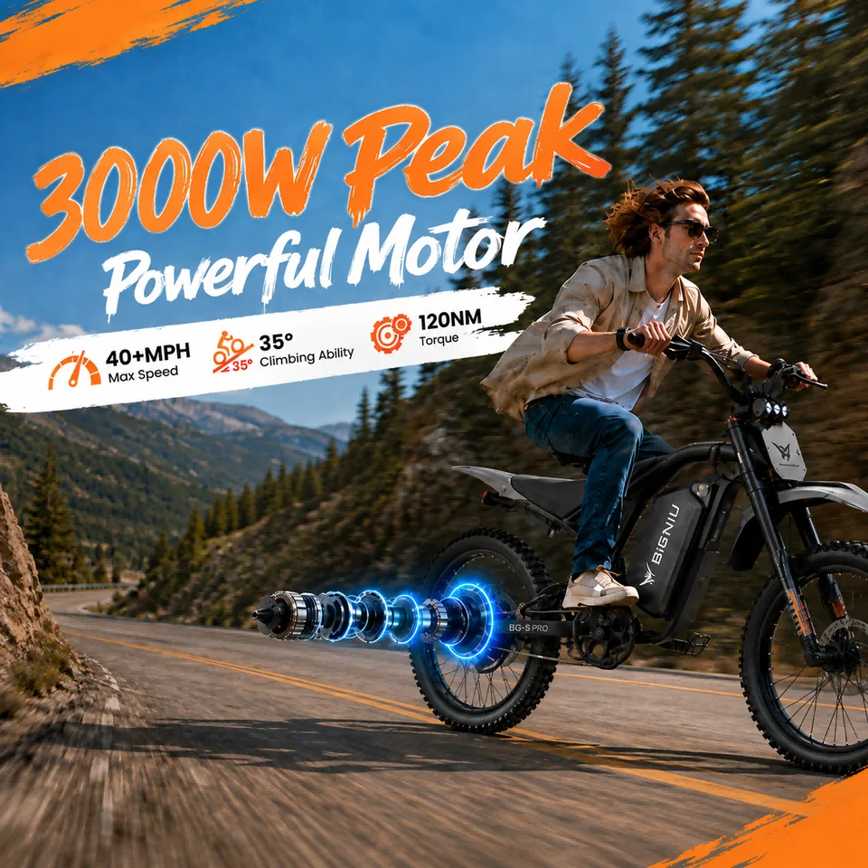 BIGNIU BG-SP 3000W Electric Bike for Adults, 60V Battery, Full Suspension High Performance E-Bike with Hydraulic Disc Brakes image 7