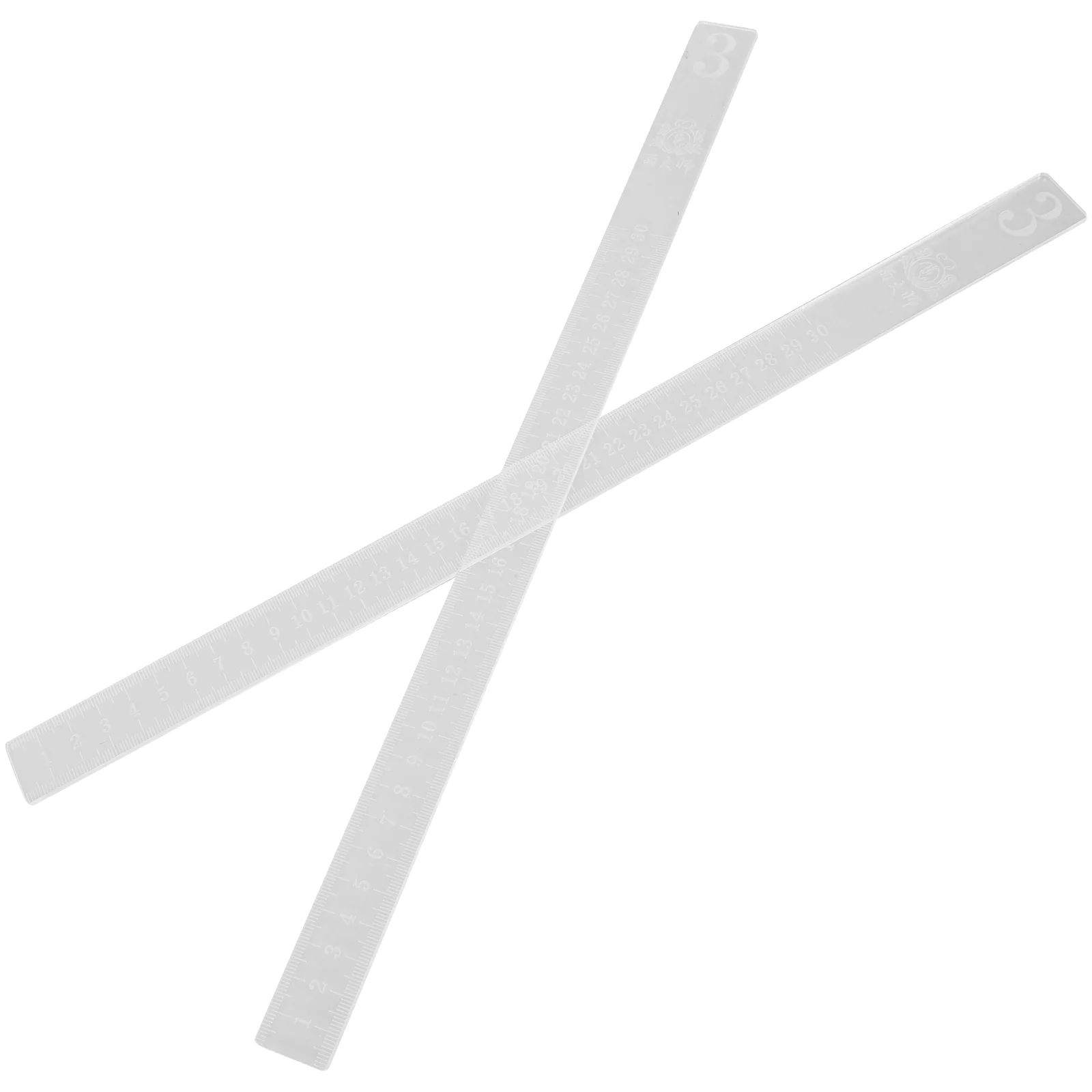

2 Pcs Biscuit Balance Rolling Pin Guides Pastry Stick Acrylic Measuring Dough Baking Ruler Thickness
