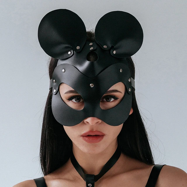 Sexy Leather Ear Mask Girl Cosplay Masquerade Erotic Halloween Carnival Party Masks Bdsm Bondage Games Fetish Sex Toy For Women