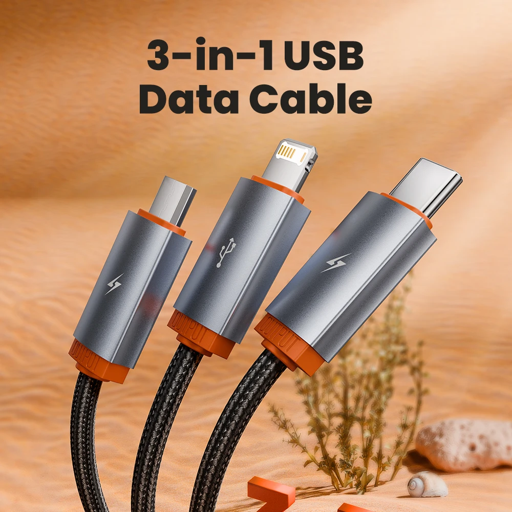Toocki 3 in 1 USB To Type C Micro Cable for iPhone 15 14 pro max 3.5A Fast Charging USB C Wire for Samsung Xiaomi iP Data Cord