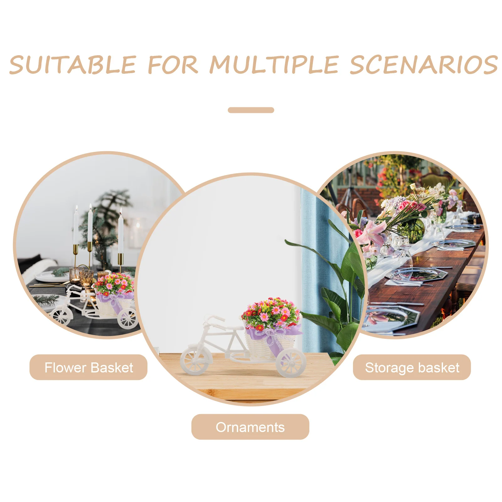 دراجة ثلاثية العجلات سلة للزهور صغيرة المنسوجة سلة تخزين الحلوى دش حفل زفاف لصالح هدية التعبئة الديكور