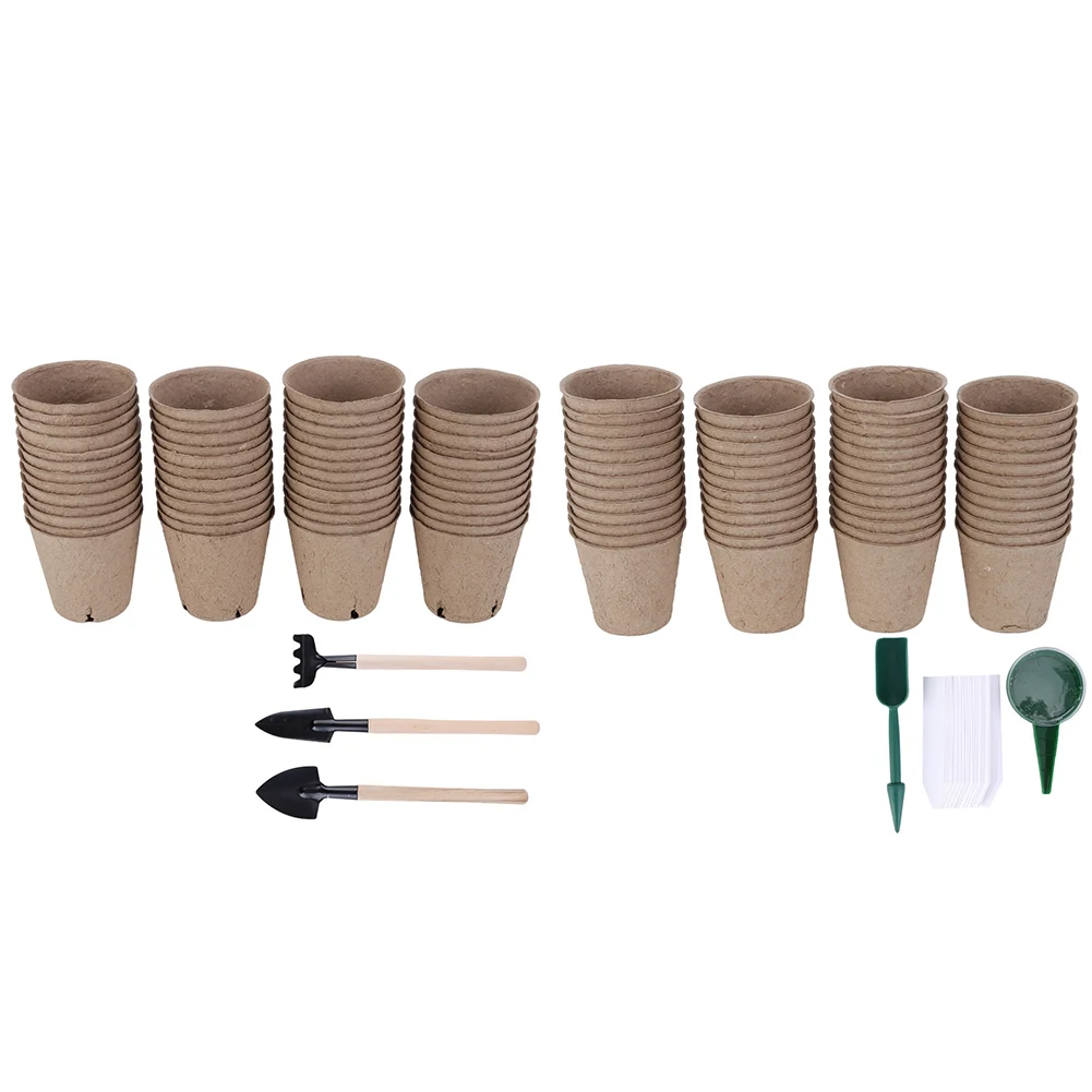 53/72pcs Germination Pot Biodegradable Seed Starter Pots Kits with Plant Labels for Garden/Greenhouse/Nursery
