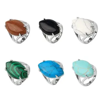 橢圓形天然紫水晶戒指,男女皆宜,復古波西米亞哥德風,蒸氣龐克風格,適合萬聖節派對 8 最佳銷售 天然寶石戒指 - №1