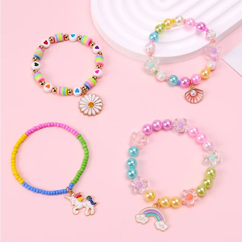 Handmade DIY Bead Bracelets Necklaces Jewelry Materials Accessories Children's Bead String 24 Grid Bead Puzzle Toy Birthday Gift