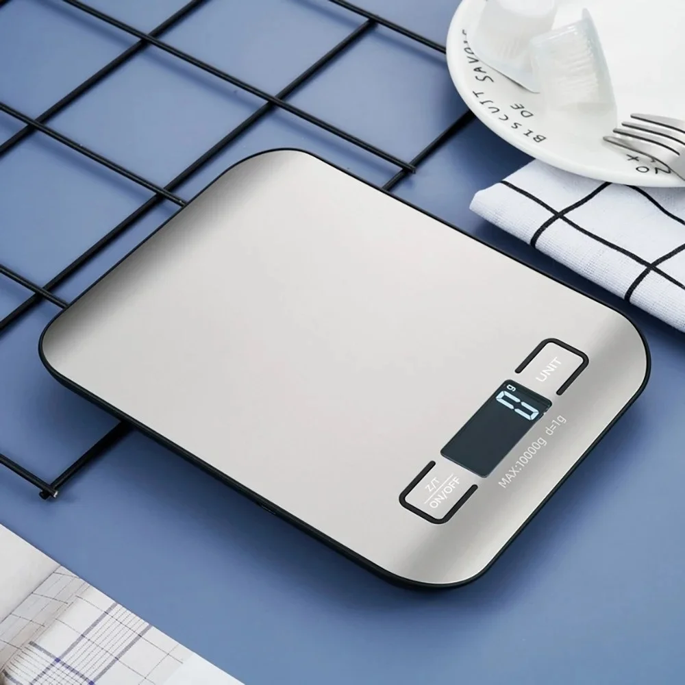 Digital Kitchen Scale LED Display 5kg/1g Stainless Steel Panel Precision Electronic Scales Home Kitchen Weighing and Baking Tool