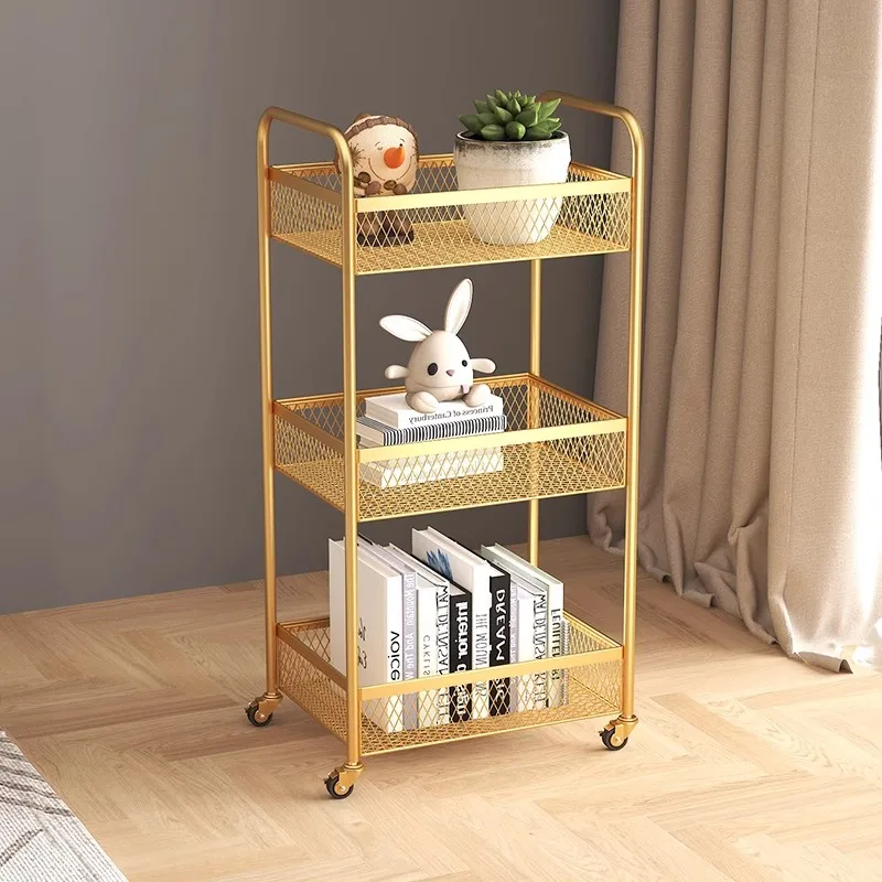 

Modern Beauty Salon Furniture Gold Metal Storage Salon Tool Cart Luxury 3 Tier Iron Hairdressing Trolley case for Sale