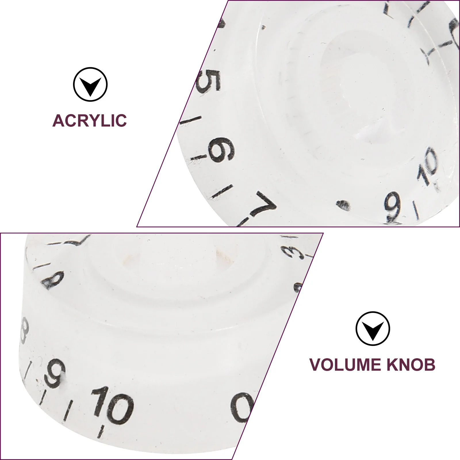 

Volume Knob Control Electric Guitar Accessories and Tone Knobs Pedal White Acrylic