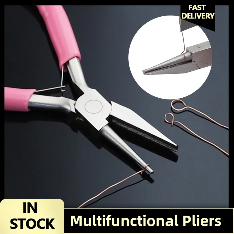 Mini 5 inç yuvarlak içbükey pense tel döngü pensesi hassas takı araçları tel döngü pensesi DIY alet yapımı için