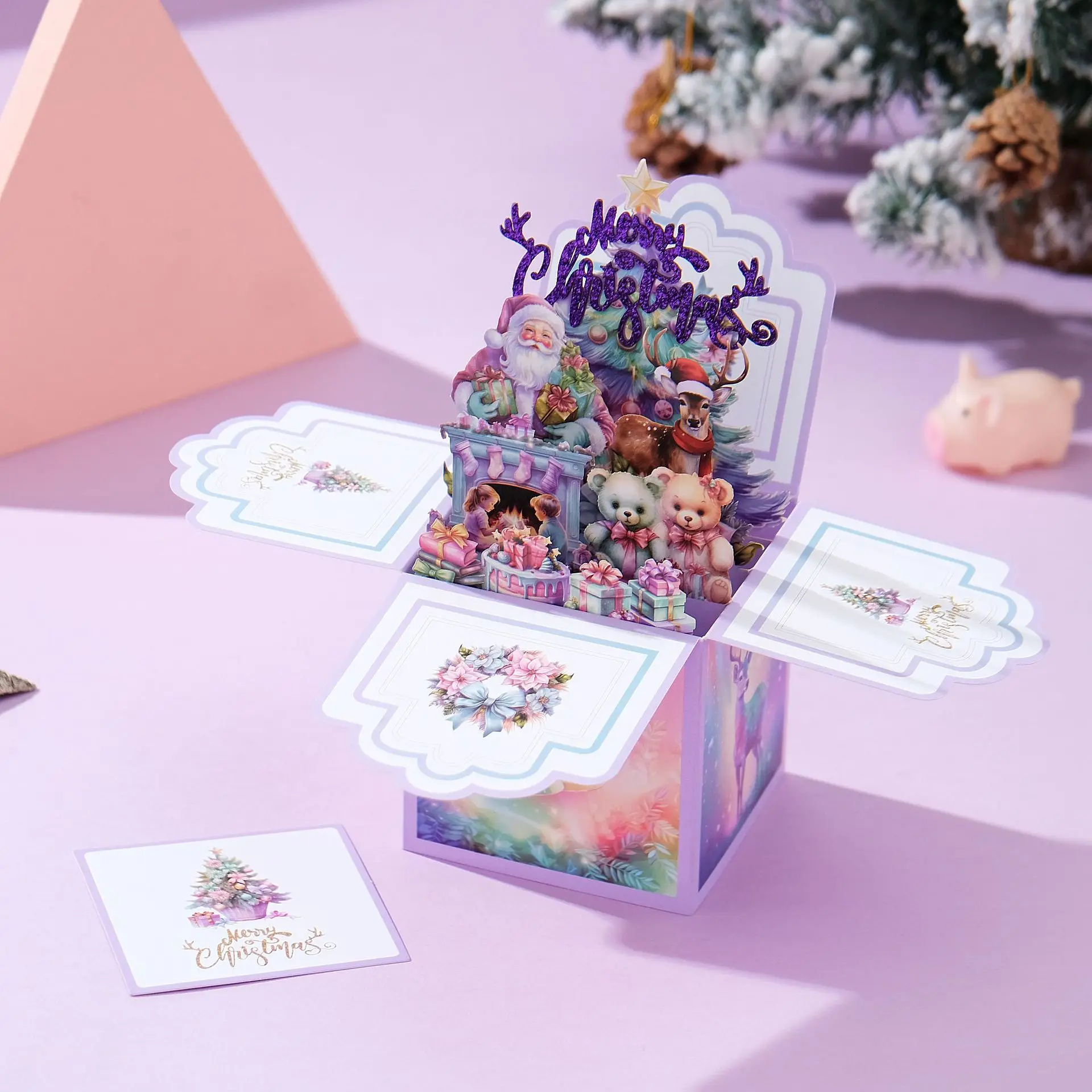 

4pcs/set alentine's Day Greeting Card with Envelope Love You Dachshund Design Paper Card for Anyone Romantic Gift for Husband