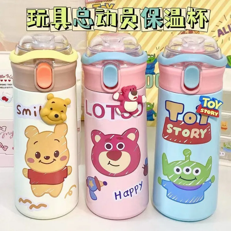 Winnie The Pooh Cute Cartoon Isn High-Looking Internet Celebrity Portable Cup 304 Stainless Steel Student Straw Cup Insulation